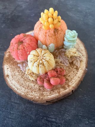 Centros de mesa otoño calabazas y hojas