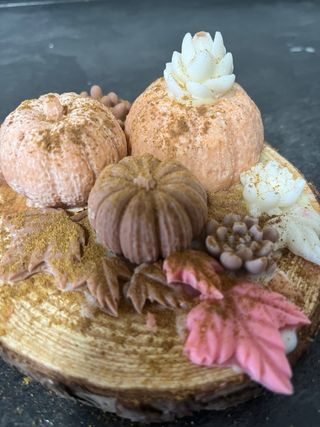 Centros de mesa otoño calabazas y hojas