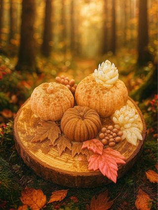 Centros de mesa otoño calabazas y hojas