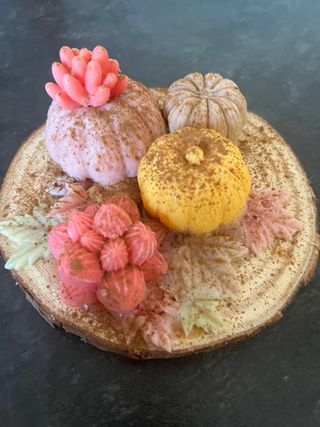 Centros de mesa otoño calabazas y hojas