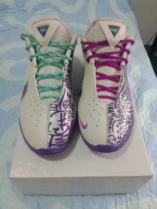 Zapatillas Baloncesto Nike Morado Blanco
