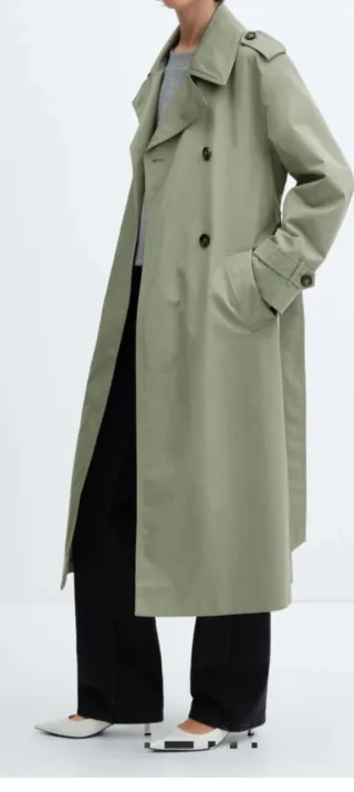 Trench Mango oversize doble botonadura. Talla L