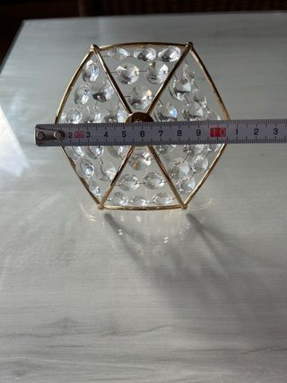Figura paraguas cristal dorado