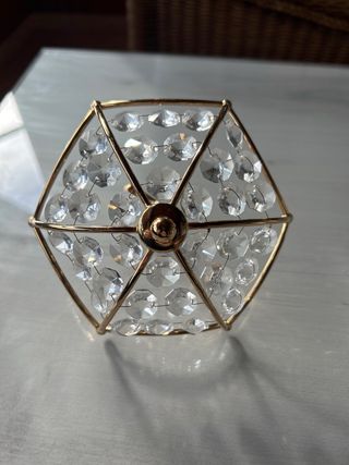 Figura paraguas cristal dorado