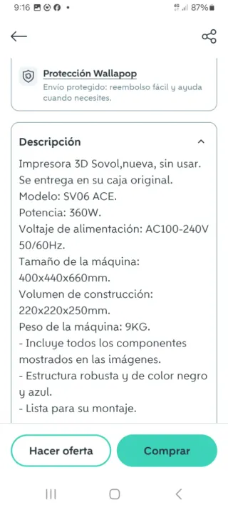 Impresora 3D SOVOL Nueva