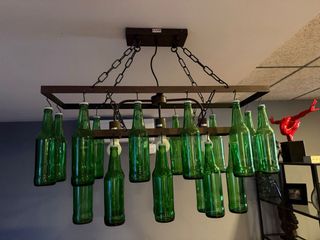 Lámpara Kare Botellas Verdes Cristal