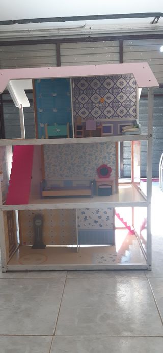 Casa de muñecas de madera grande 110cm