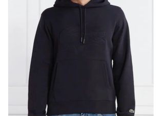Sudadera Lacoste Negra con Logo Grande