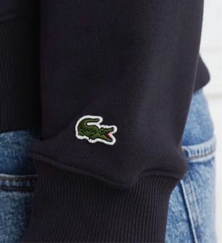 Sudadera Lacoste Negra con Logo Grande