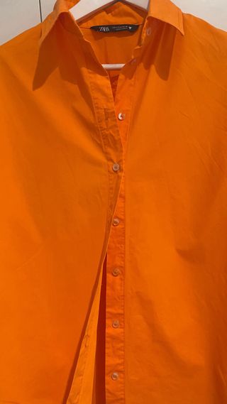 Camisa Zara Naranja Manga Larga