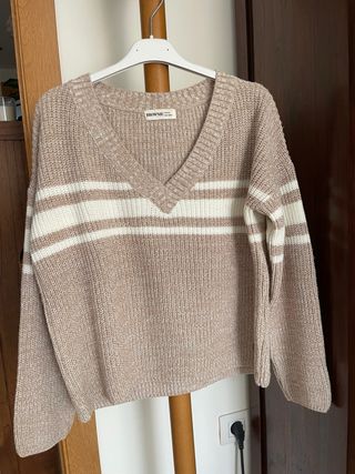 Jersey Brownie rayas beige y blanco