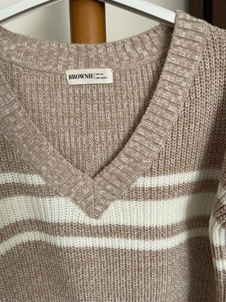 Jersey Brownie rayas beige y blanco