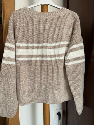 Jersey Brownie rayas beige y blanco