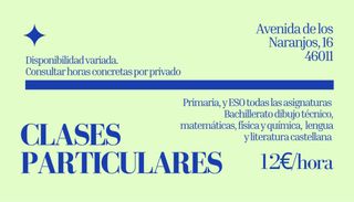 Clases particulares: ESO y Bachillerato