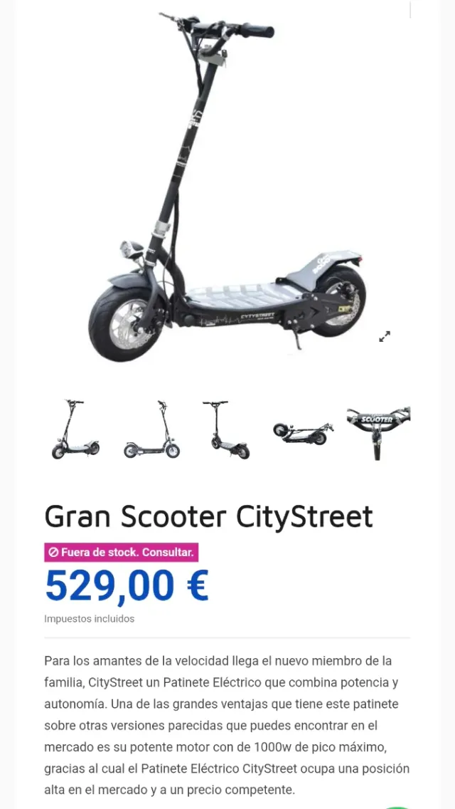 Patinete scooter Eléctrico Potente | Ruedas Anchas