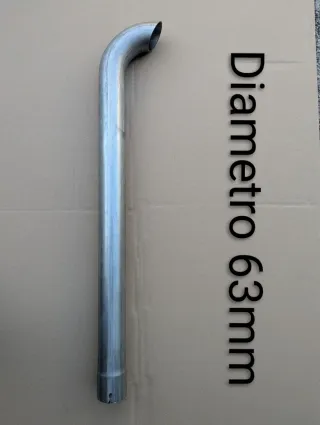 Tubo escape curvado 75cm diametro 63mm