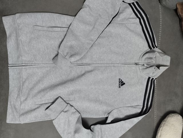 Sudadera Adidas Gris con Cremallera