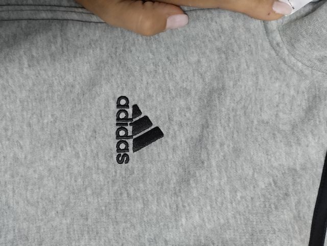 Sudadera Adidas Gris con Cremallera