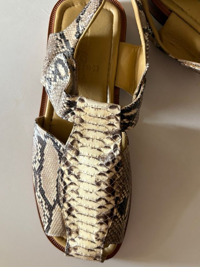 Sandalias Piel Serpiente Auténtica