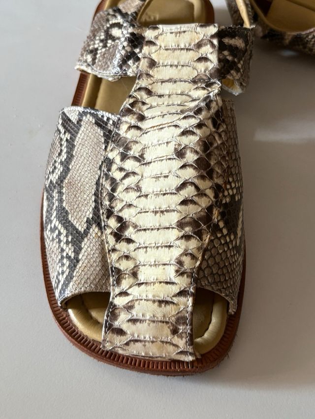 Sandalias Piel Serpiente Auténtica
