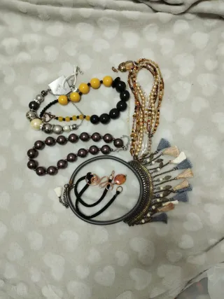 Set 6 collane perle e cristalli