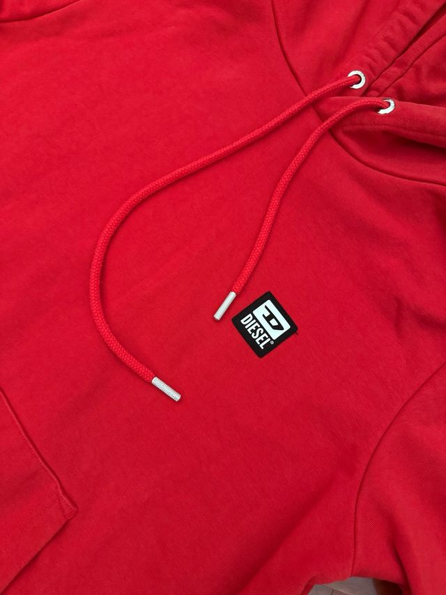 Felpa ragazzo Diesel con cappuccio rossa