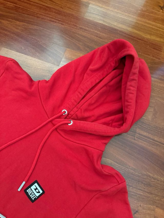 Felpa ragazzo Diesel con cappuccio rossa