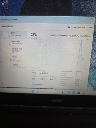 Ordenador portátil Acer i5 SÉPTIMA GENERACIÓN 12RA