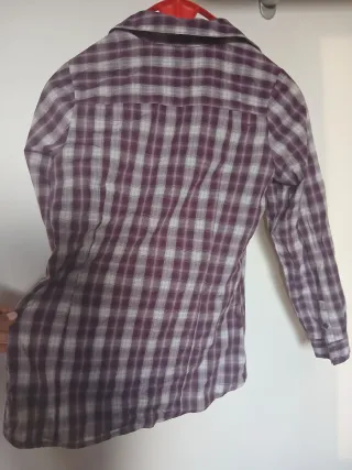 Camicia scozzese viola e bianca