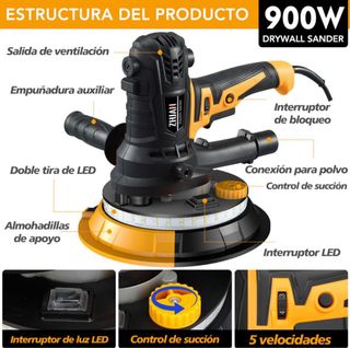 Lijadora de pared 900W + Accesorios