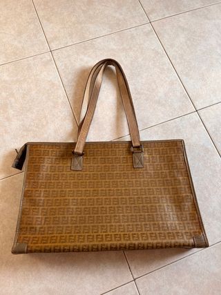 Borsa Fendi Grande Pelle Monogram Marrone Oro