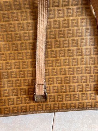 Borsa Fendi Grande Pelle Monogram Marrone Oro