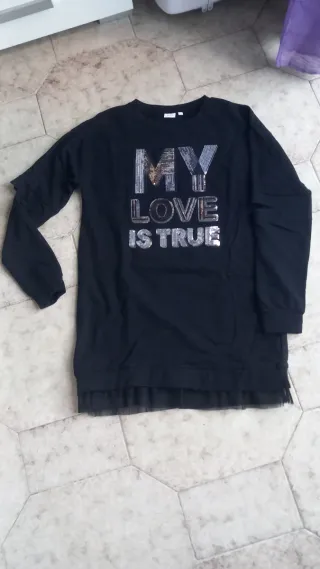 Maglia lunga bambina con paillettes