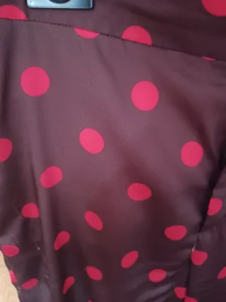 Pantalones lunares Zara marrones y rojos