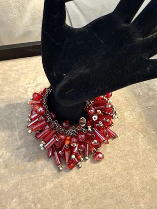 Pulsera Zara Roja y Plateada