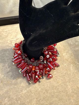 Pulsera Zara Roja y Plateada