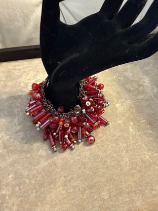Pulsera Zara Roja y Plateada
