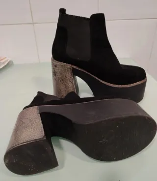 Botines negros plataforma talla 35
