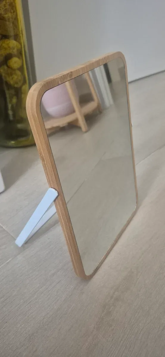 Espejo de sobremesa bambú y cristal