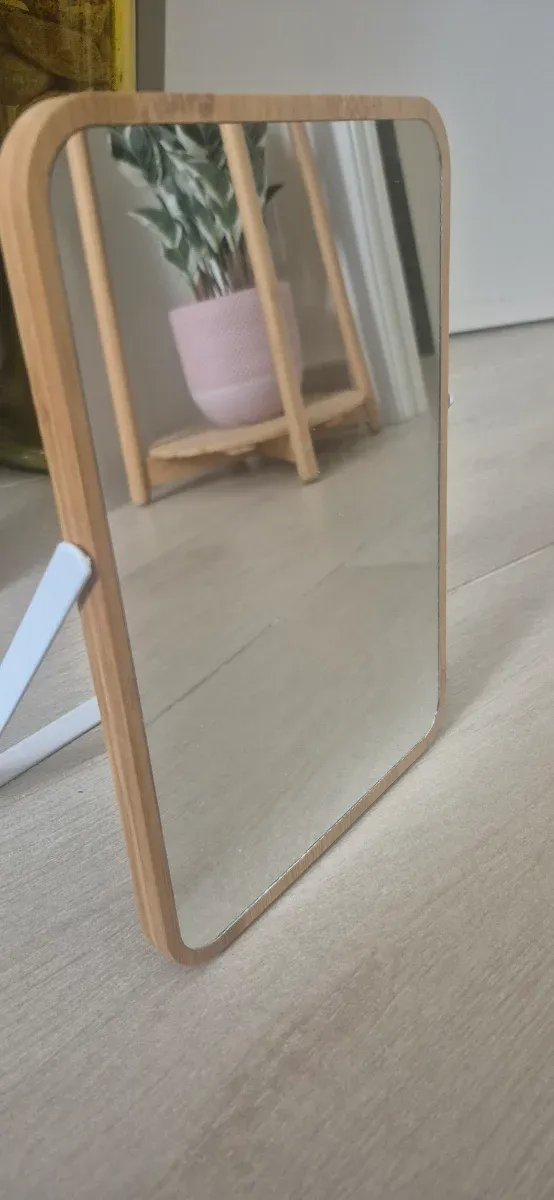 Espejo de sobremesa bambú y cristal