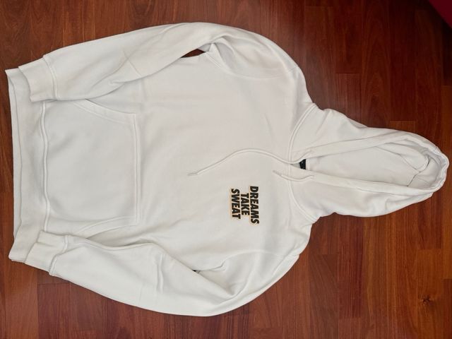 Felpa bianca con cappuccio ragazzo