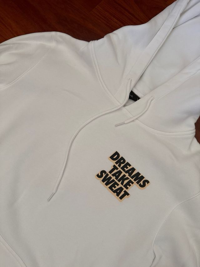 Felpa bianca con cappuccio ragazzo