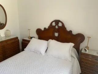 Dormitorio Matrimonio Clásico Nogal Tallado