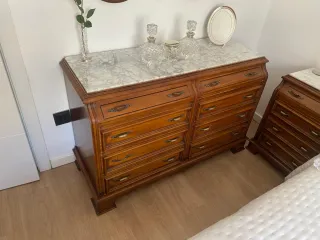 Dormitorio Matrimonio Clásico Nogal Tallado