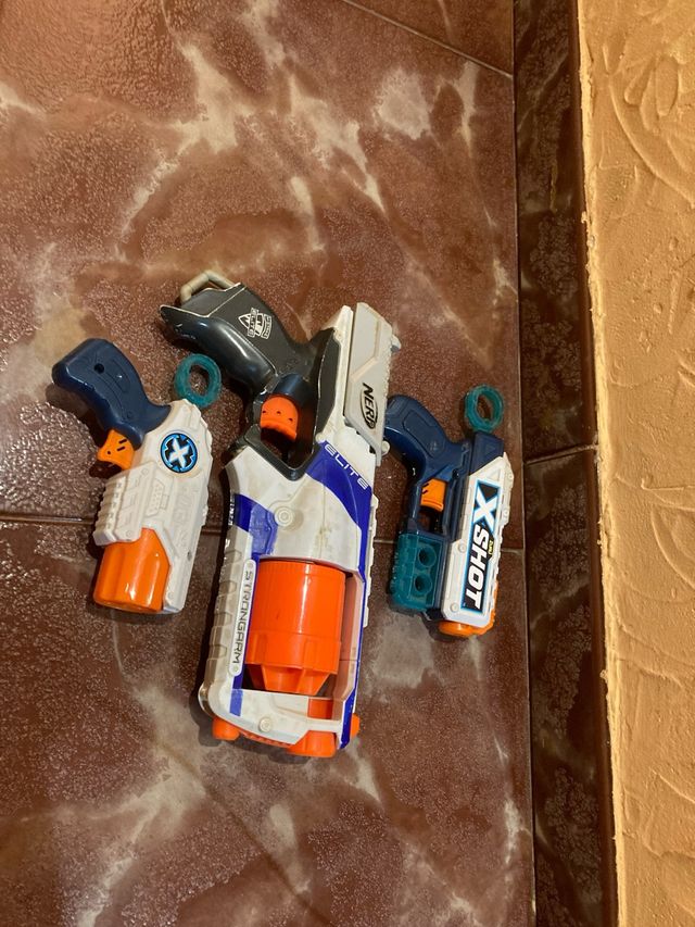 Pack 3 Nerf: 2 pistolas y 1 escopeta