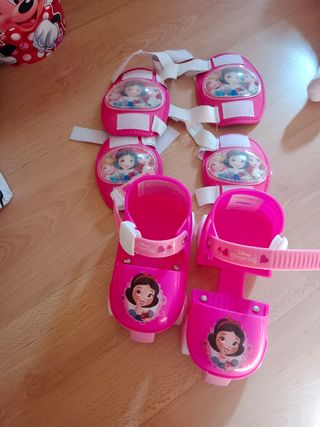Patines Disney Princesas con Coderas y Rodilleras