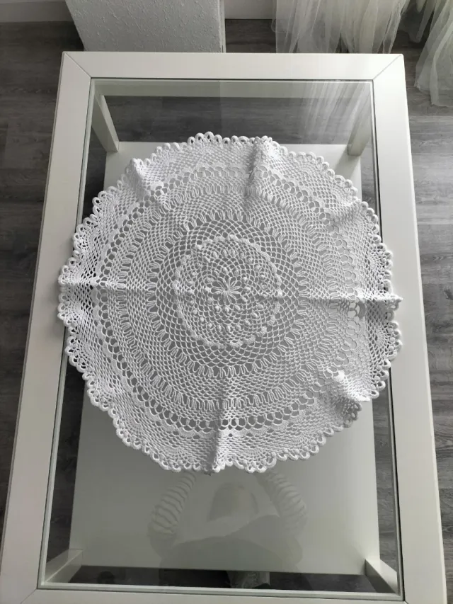 Tapete Ganchillo Hecho a Mano, 70cm de diámetro.