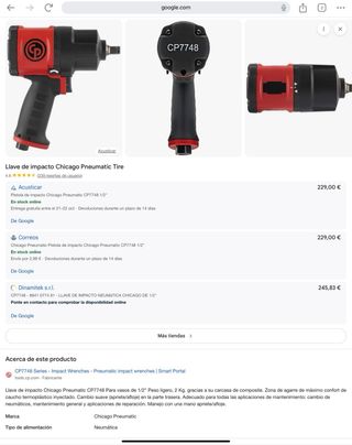 Pistola Neumática Chicago Pneumatic CP7748