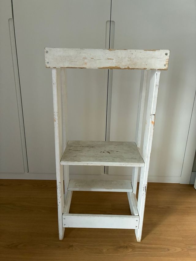 Torre de aprendizaje madera blanca