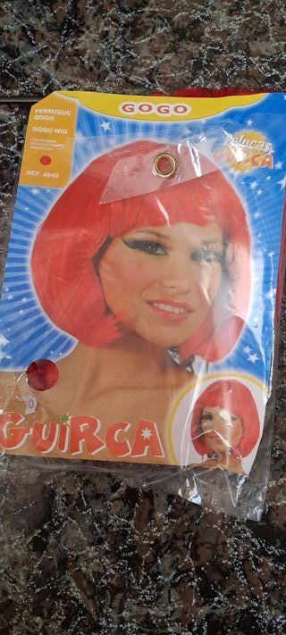 Peluca GOGO Roja Disfraz